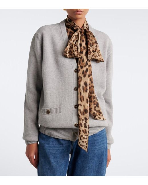 Dolce & Gabbana Gray Dg Virgin Wool Cardigan