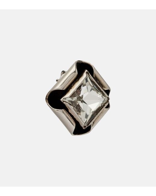 Givenchy White Crystal-Embellished Earrings