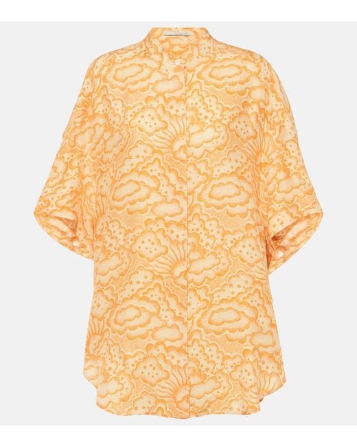 Stella McCartney Metallic Printed Silk Blouse