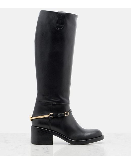 Chloé Black Dakota Leather Knee-High Boots