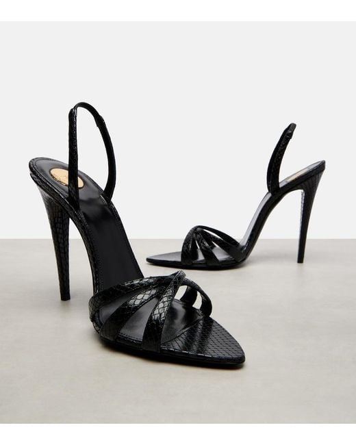 Saint Laurent Black Kate Leather Slingback Sandals
