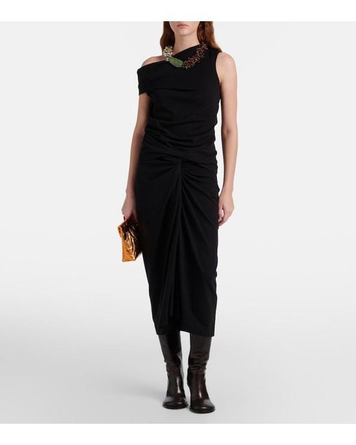 Dries Van Noten Black Asymmetric Cotton Top