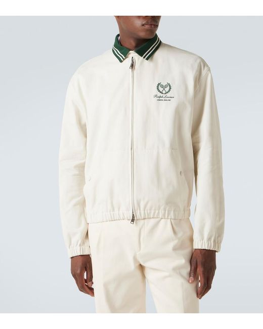 Ralph Lauren White Cotton And Cashmere Bomber Jacket for men