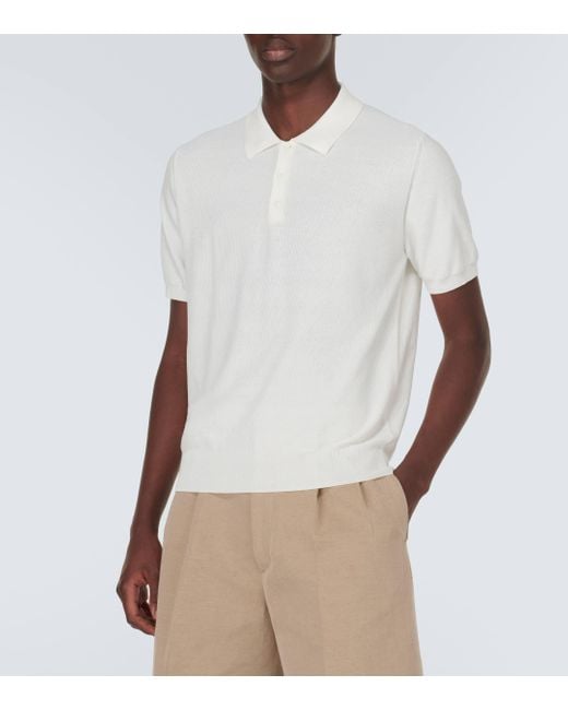 Polo en coton Canali pour homme en coloris White