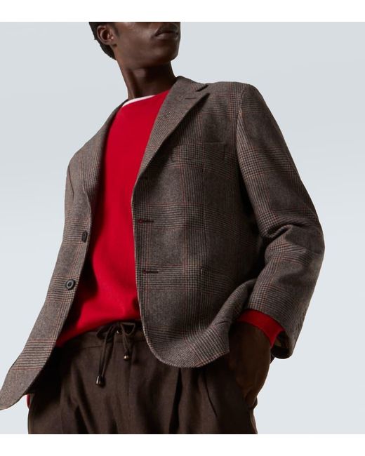 Blazer De Lana A Cuadros Rubinacci de hombre de color Brown