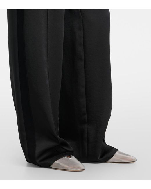 Vince Black Mid-Rise Wide-Leg Pants