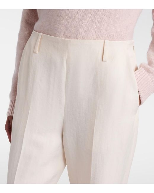 Khaite White Grenare Straight Pants