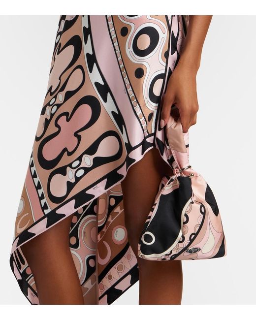 Emilio Pucci Pink Emilio Orchidee Silk Twill Top-Handle Bag