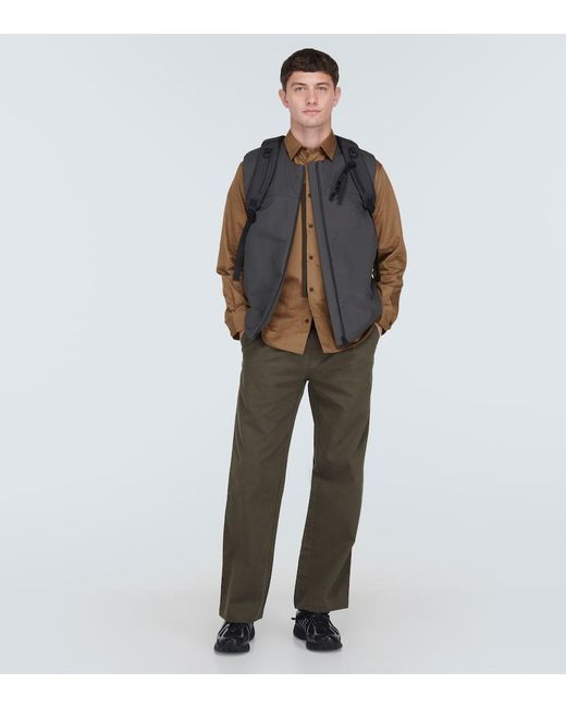 GR10K Brown Cotton Poplin Shirt for men