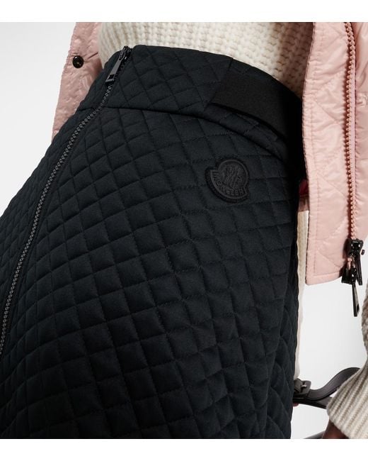 Moncler Black High-Rise Quilted Miniskirt