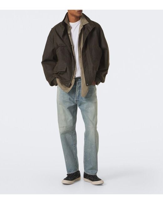 A.PRESSE Blue No. 37 Distressed Straight Jeans for men
