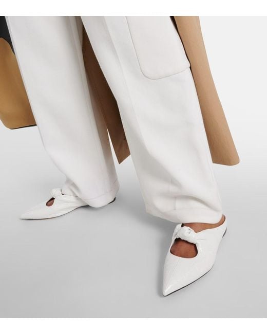 Khaite White Rowan Leather Flats