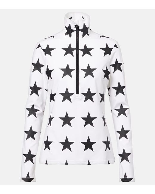 Goldbergh White Lunaria Printed Half-Zip Ski Top