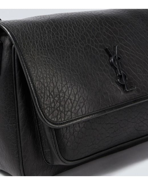 Saint Laurent Black Niki Leather Messenger Bag for men