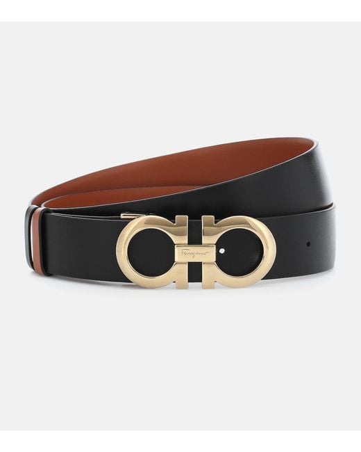 Ferragamo Brown Gancini Reversible Leather Belt