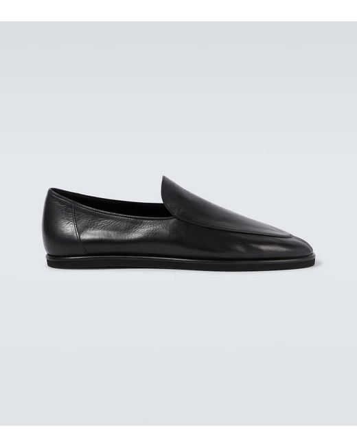 Auralee Black Leather Loafers for men
