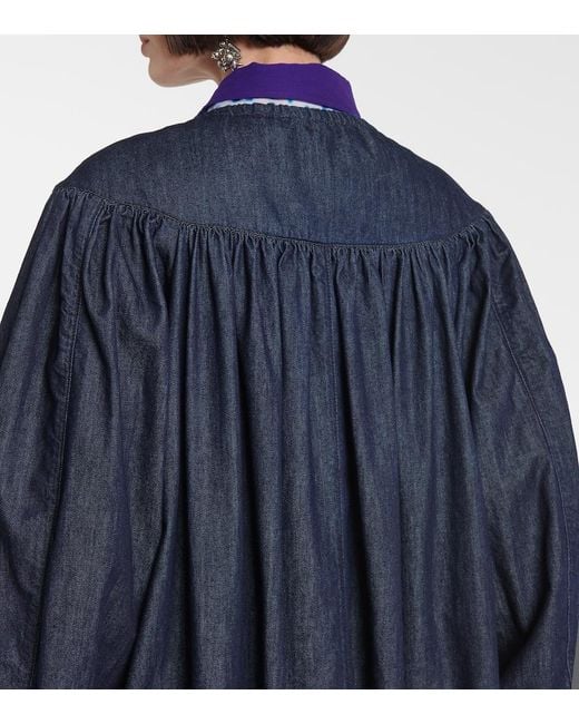 Dries Van Noten Blue Denim Coat