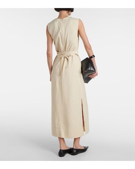 Totême Natural Tie-Detail Midi Dress