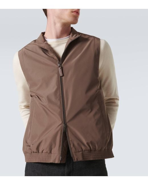 Canali Brown Technical Vest for men