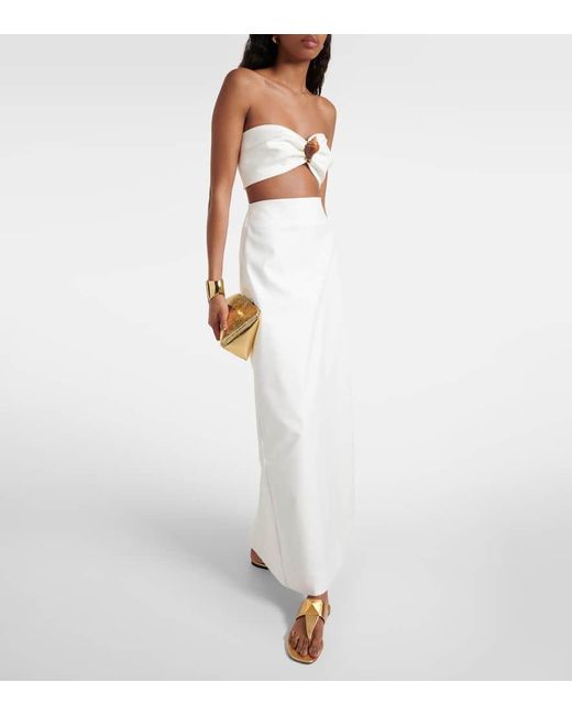 Adriana Degreas White Maxirock Aus Einem Baumwollgemisch