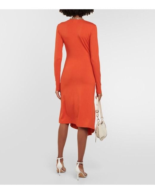 Isabel Marant Orange Lania Jersey Midi Dress