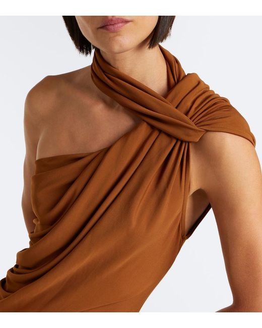 Christopher Esber Brown Helix Crystal Draped Gown