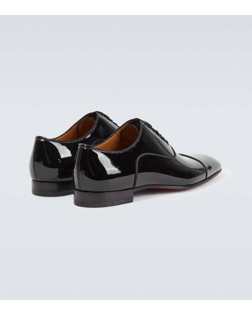 Christian Louboutin Black Greggo Patent Leather Oxford Shoes for men