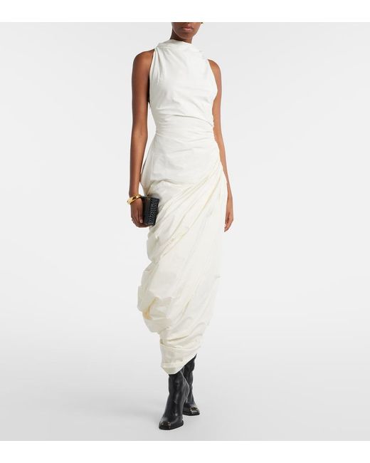 Altuzarra White Dora Asymmetric Midi Dress