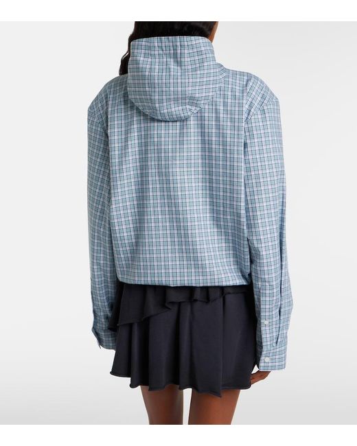 Acne Blue Checked Technical Jacket