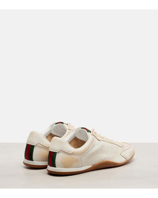 Gucci White Shift Leather Sneakers