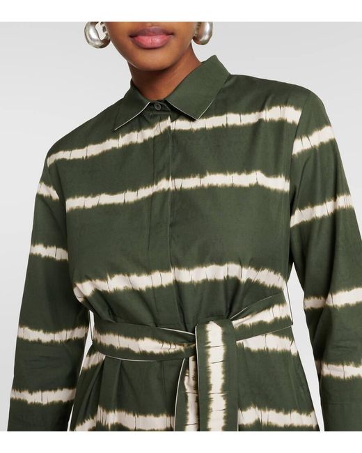 Vestido midi Olanda de algodon a rayas Max Mara de color Green