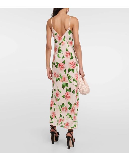 Rodarte Metallic Bedrucktes Slipdress Aus Seide