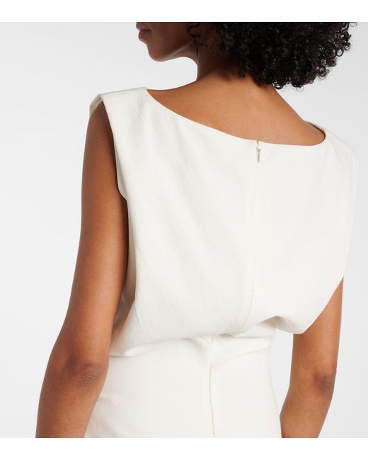 Khaite White Toma Cotton Canvas Minidress
