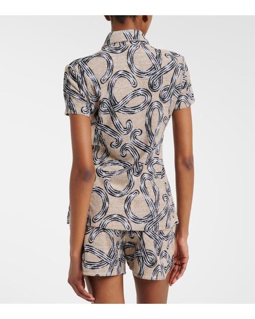 Loewe White Paula's Ibiza Anagram Cotton-Blend Shirt