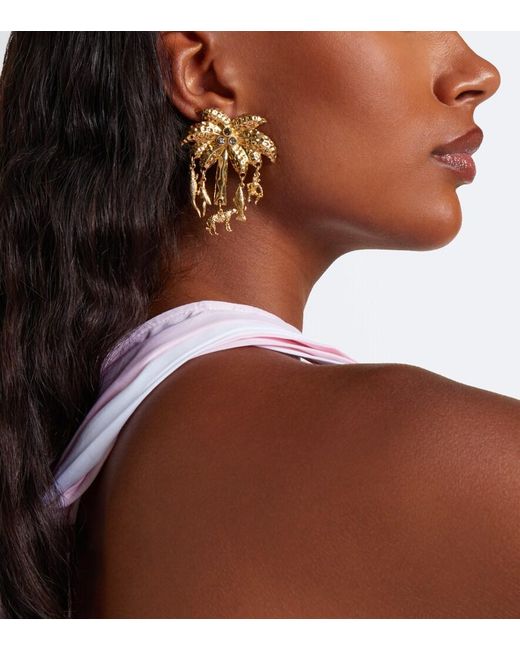 Jacquemus Metallic Palmier Embellished Drop Earrings
