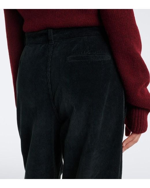 The Row Blue Adler Cotton Corduroy Wide-Leg Pants