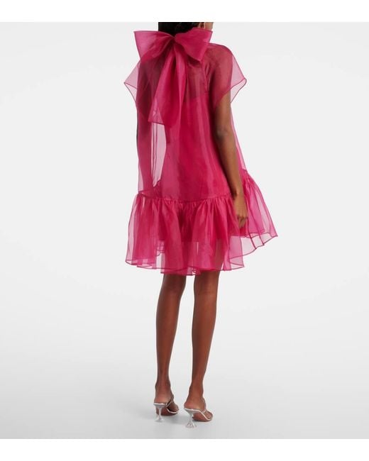 Jonathan Simkhai Pink Beaux Bow-Detail Organza Minidress