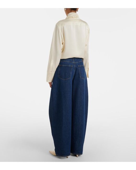 Jil Sander Blue Barrel-Leg Jeans