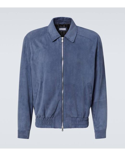 Bomber di Brunello Cucinelli in Blue da Uomo
