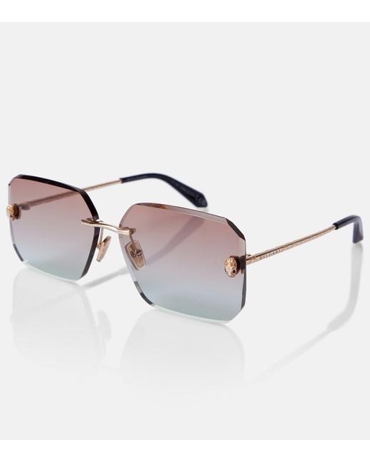 BVLGARI Brown Serpenti Square Sunglasses