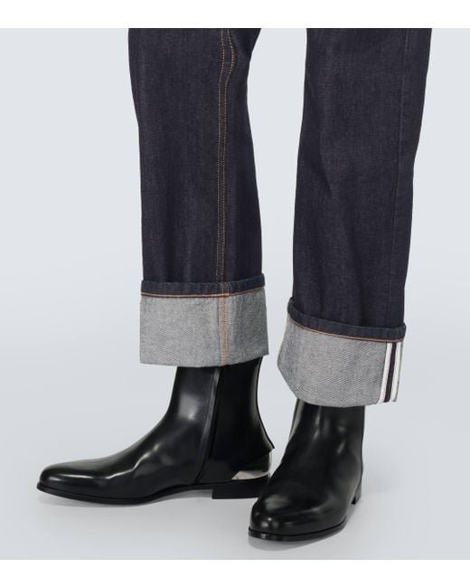 Alexander McQueen Blue Low-rise Straight Jeans for men