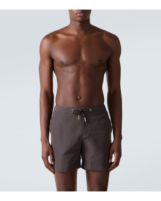 Orlebar Brown Gray Bulldog Swim Trunks for men