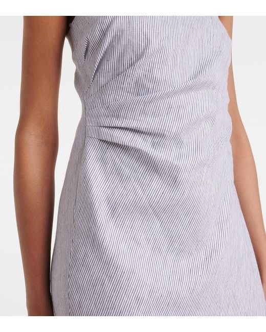 Vince Purple Cotton And Linen Midi Dress
