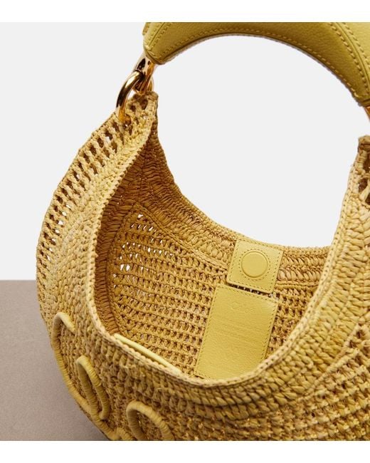 Chloé Metallic Summer Banana Raffia Shoulder Bag