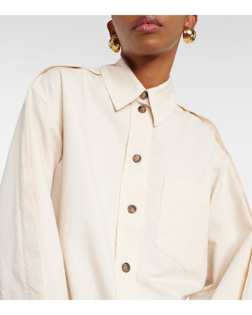 Victoria Beckham Natural Oversized Cotton Shirt