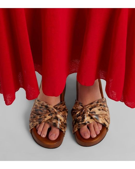 Ganni Brown Tia Leopard-Print Clogs
