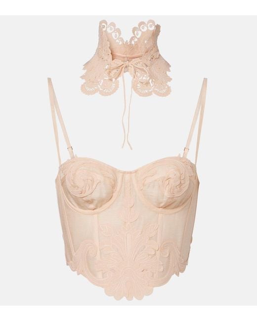 Zimmermann White Rebellion Filigree Bustier And Choker Set