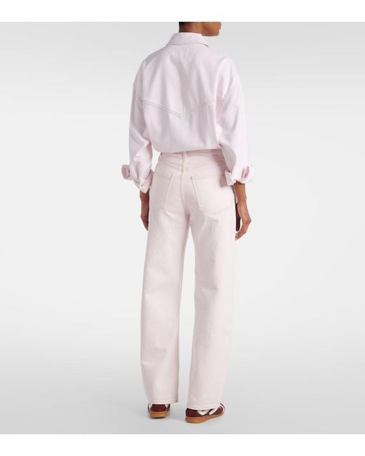 Agolde Pink Low Curve Mid-Rise Jeans
