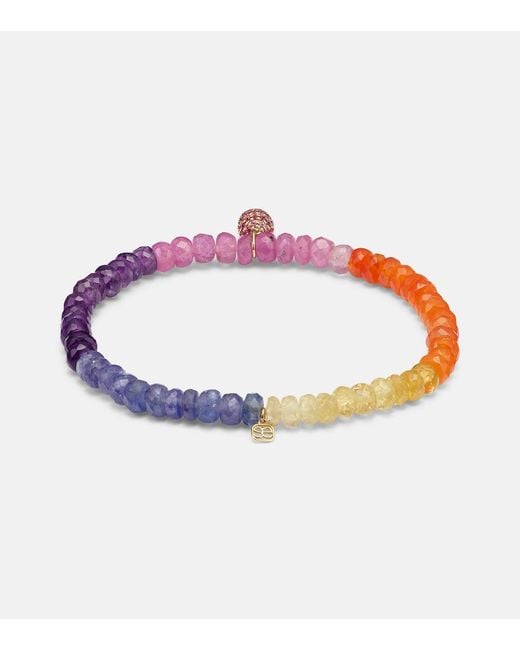 Sydney Evan Multicolor Ice Cream Cone 14Kt Charm Bracelet With Sapphires