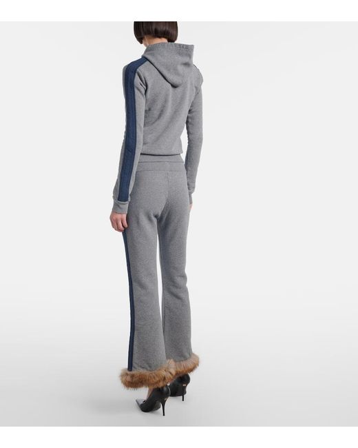 Balenciaga Gray Embroidered Low-Rise Cotton Capri Pants